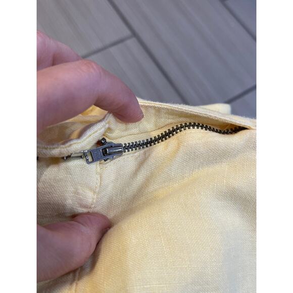 Luxury Linen relaxed breathable butter-yellow coastal breezy wide leg pants sz 8 - Picture 10 of 11